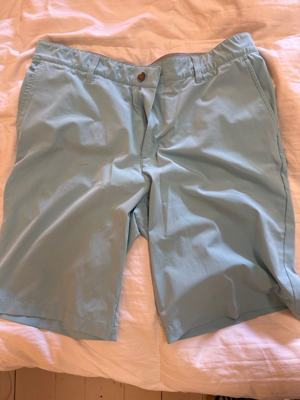 adidas Light Blue Flat-Front Men's Shorts